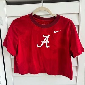 NWOT Women's Nike Crimson Alabama Crimson Tide Tie-Dye Cropped T-Shirt